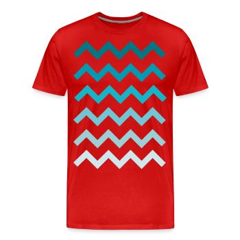 Wellen Water Waves - Männer Premium Bio T-Shirt - Rot - Vorne - Damien (186cm)
