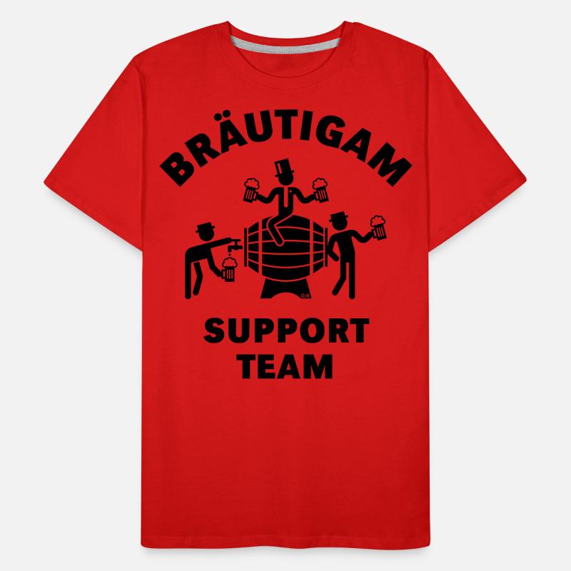 Bräutigam Support Team (JGA Polterabend Bierfass) Männer Premium Bio T-Shirt