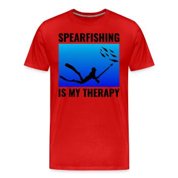 Pêche sous-marine Pêche sous-marine Pêche au harpon - T-shirt bio Premium Homme - rouge - Devant - Damien (186cm)