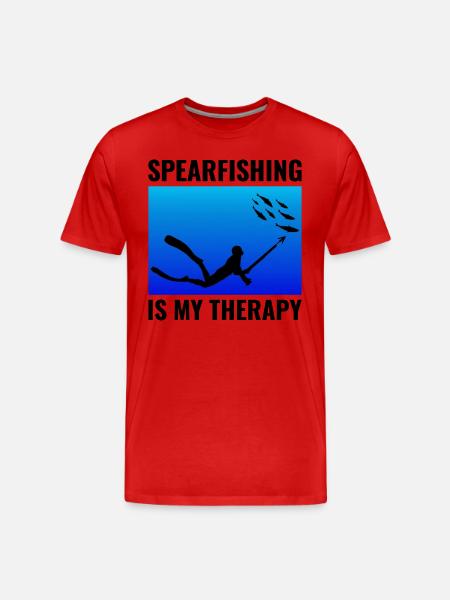 Speerfischen Speerfischen Speerfischer Fischen - Männer Premium Bio T-Shirt - Rot
