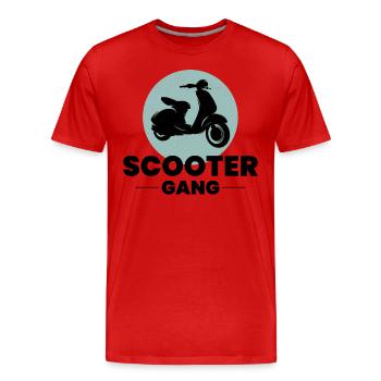 Roller Fahrer Gang Scootering Motorrad Moped Bike - Männer Premium Bio T-Shirt - Rot - Vorne - Damien (186cm)
