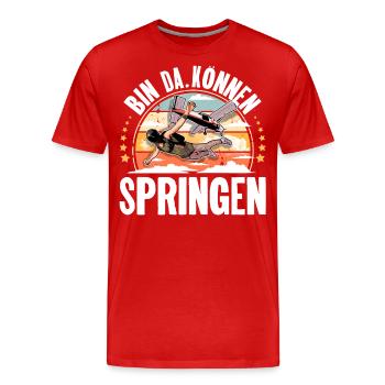 Fallschirmspringer Fallschirmspringen Fallschirm - Männer Premium Bio T-Shirt - Rot - Vorne - Damien (186cm)