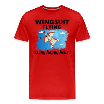 Wingsuit fliegen Base Jumping Fallschirmspringen Wingsuiting - Männer Premium Bio T-Shirt - Rot - Vorne - Damien (186cm)