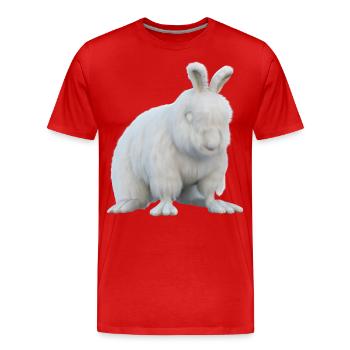 Lapin Angora moelleux - T-shirt bio Premium Homme - rouge - Devant - Damien (186cm)