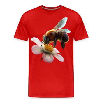 Abeille sur fleur - T-shirt bio Premium Homme - rouge - Devant - Damien (186cm)