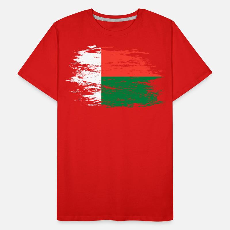 Drapeau de Madagascar utilisé T-shirt bio Premium Homme