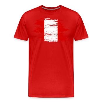 Drapeau du Pérou utilisé - T-shirt bio Premium Homme - rouge - Devant - Damien (186cm)