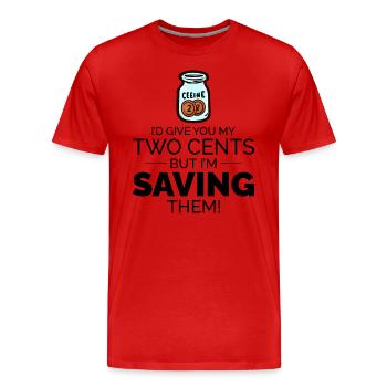 Numismatique de collection de pièces de monnaie - T-shirt bio Premium Homme - rouge - Devant - Damien (186cm)