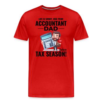 Comptable Papa Comptabilité Finance Financier Drôle - T-shirt bio Premium Homme - rouge - Devant - Damien (186cm)