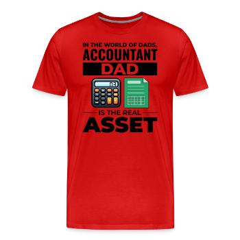 Comptable Papa Comptabilité Finance Financier Drôle - T-shirt bio Premium Homme - rouge - Devant - Damien (186cm)