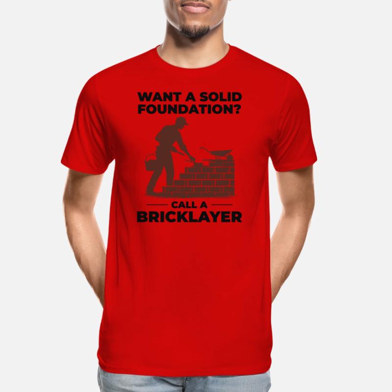 Bricklayer Brick Mason Masonry Brickwork Builder Men's Premium Organic T-Shirt