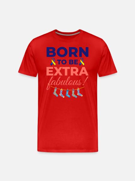 Down-Syndrom-Bewusstsein Extra fabelhaft - Männer Premium Bio T-Shirt - Rot