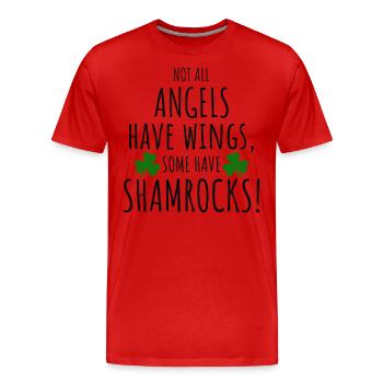 Shamrock Angels: Lustiges irisches Mädchen - Männer Premium Bio T-Shirt - Rot - Vorne - Damien (186cm)