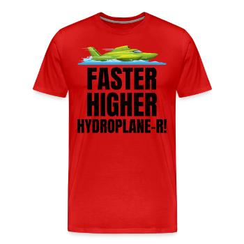 Hydro-Humor: Beschleunigen, Hoch hinaus im Rennsport - Männer Premium Bio T-Shirt - Rot - Vorne - Damien (186cm)