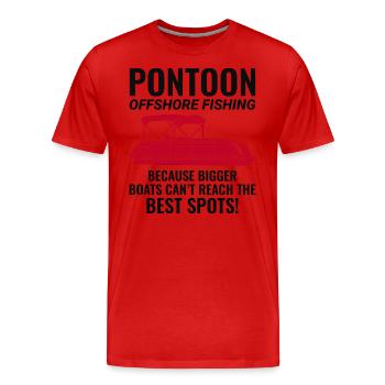 Ponton Bateau Moteur Navigation De Plaisance Hors Courte Pêche Drôle - T-shirt bio Premium Homme - rouge - Devant - Damien (186cm)