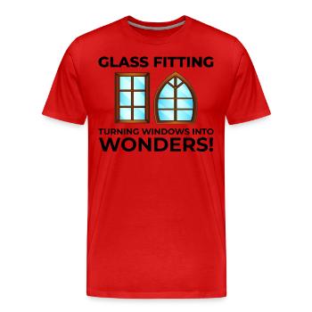 Verglaser Fenster Glasbeschlag Monteur Glasarbeiten - Männer Premium Bio T-Shirt - Rot - Vorne - Damien (186cm)