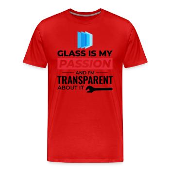 Vitrier Fenêtre Verre Montage Fitter Verrerie - T-shirt bio Premium Homme - rouge - Devant - Damien (186cm)