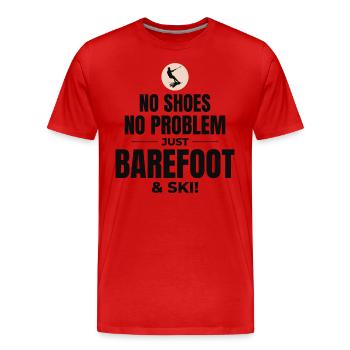 Pieds nus Ski nautique Sports extrêmes Pieds nus - T-shirt bio Premium Homme - rouge - Devant - Damien (186cm)