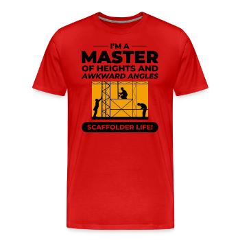 Plate-forme d’échafaudage d’échafaudage de constructeur d’échafaudages - T-shirt bio Premium Homme - rouge - Devant - Damien (186cm)