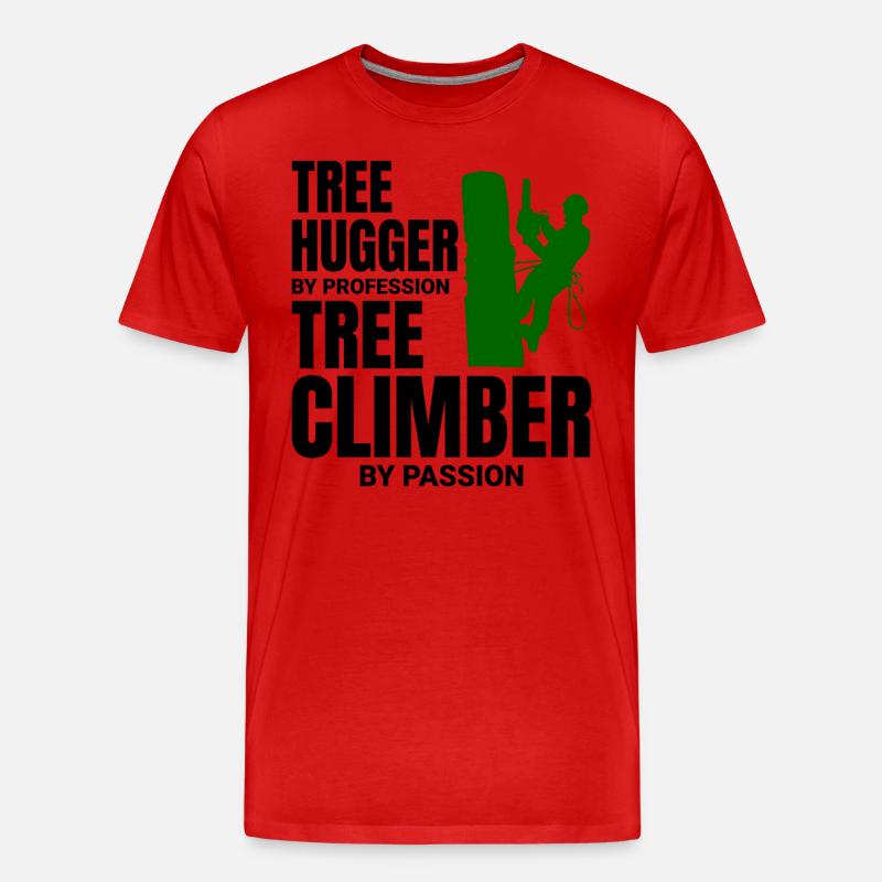 Baumpfleger Baumchirurg Kletterer Kletterschneider - Männer Premium Bio T-Shirt - Rot