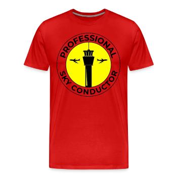 Air Traffic Controller ATC Aviation Humor Airplane - Men's Premium Organic T-Shirt - red - Front - Damien (186cm)