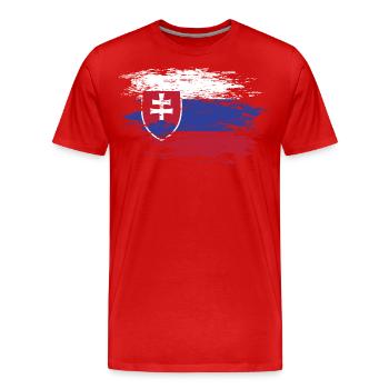 Slowakei Flagge used - Männer Premium Bio T-Shirt - Rot - Vorne - Damien (186cm)