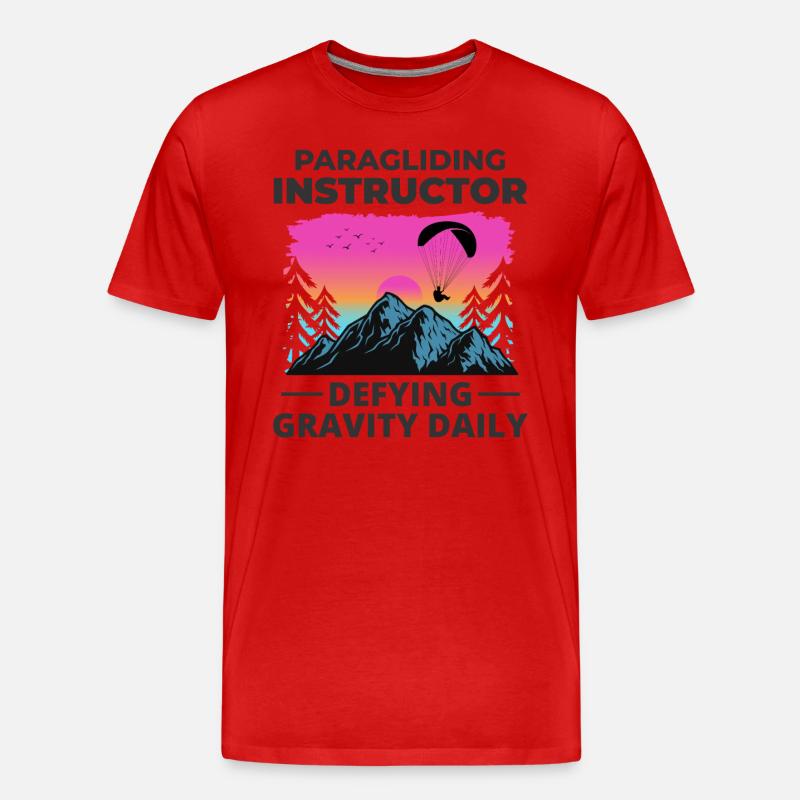 Gleitschirmpilot Gleitschirmlehrer Berge - Männer Premium Bio T-Shirt - Rot