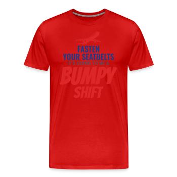 Hôtesse de l’air Aviation Personnel de cabine - T-shirt bio Premium Homme - rouge - Devant - Damien (186cm)