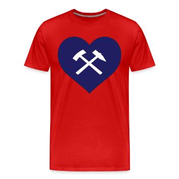Région de la Ruhr Dictons sur la Ruhrpott Exploitation minière Charbon Cœur - T-shirt bio Premium Homme - rouge - Devant - Damien (186cm)