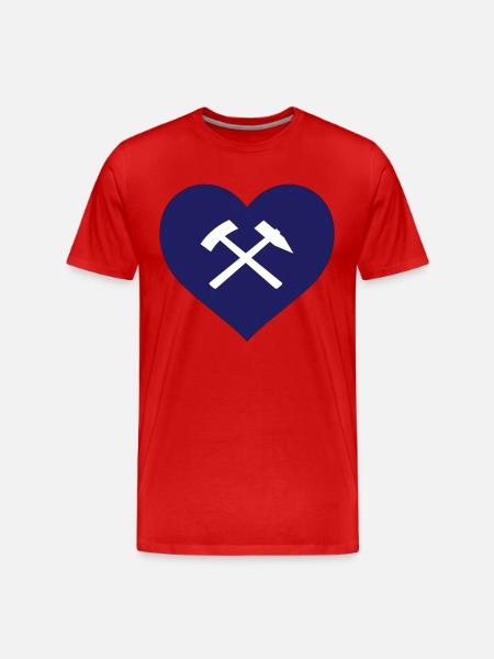 Ruhr-området Ruhrpott Ordsprog Minedrift Kul Hjerte - Herre Premium T-shirt økologisk - rød