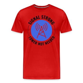 Opérateur radio amateur Fréquence des ondes radio - T-shirt bio Premium Homme - rouge - Devant - Damien (186cm)