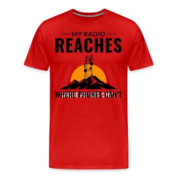 Opérateur radio amateur Fréquence des ondes radio - T-shirt bio Premium Homme - rouge - Devant - Damien (186cm)