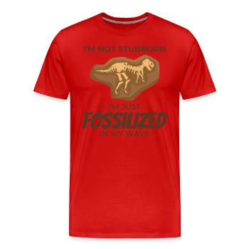 Chasse aux fossiles Paléontologie Géologie de collection - T-shirt bio Premium Homme - rouge - Devant - Damien (186cm)