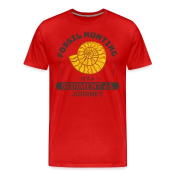 Chasse aux fossiles Paléontologie Collectionneur Préhistorique - T-shirt bio Premium Homme - rouge - Devant - Damien (186cm)