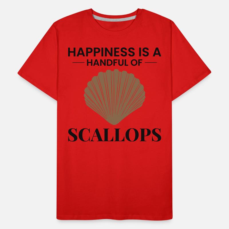 Scallop Seashells Collector Beachcomber Shellfish Men's Premium Organic T-Shirt