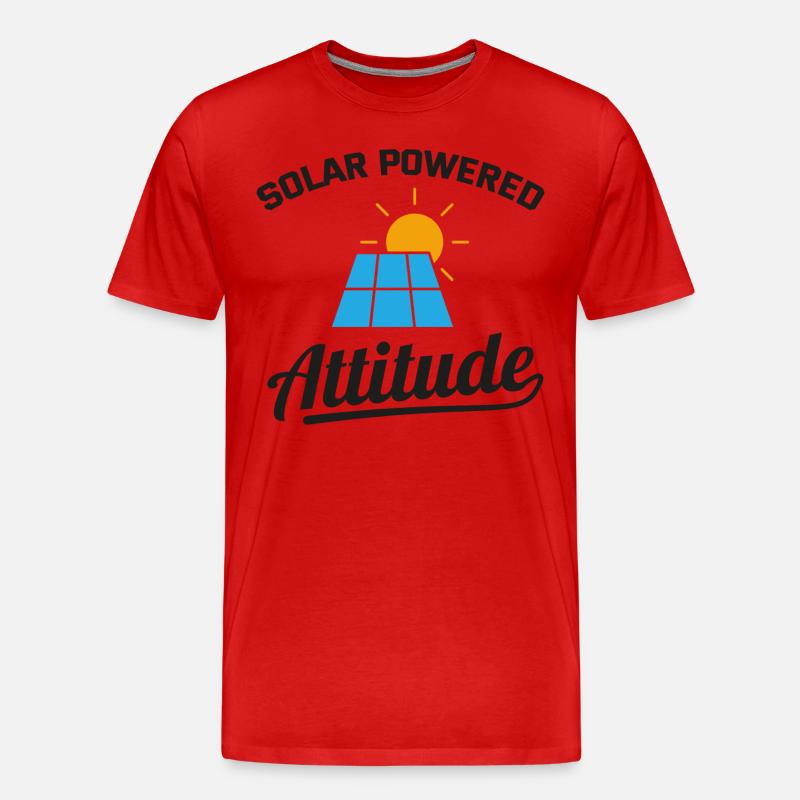 Elektriker: Solarbetriebene Einstellung - Männer Premium Bio T-Shirt - Rot