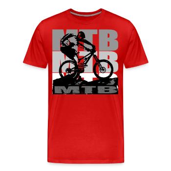 MTB Bike - Männer Premium Bio T-Shirt - Rot - Vorne - Damien (186cm)
