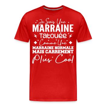 Godmother tattooed like a normal godmother - Men's Premium Organic T-Shirt - red - Front - Damien (186cm)