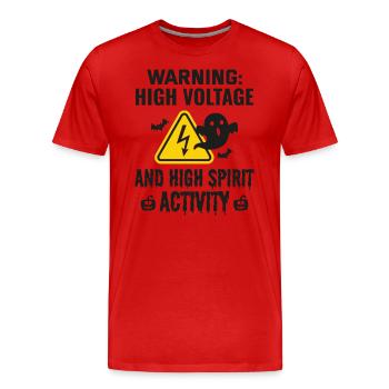 Electrician Halloween: High Voltage, High Spirit - Men's Premium Organic T-Shirt - red - Front - Damien (186cm)