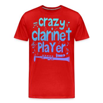 Crazy clarinet player - T-shirt bio Premium Homme - rouge - Devant - Damien (186cm)
