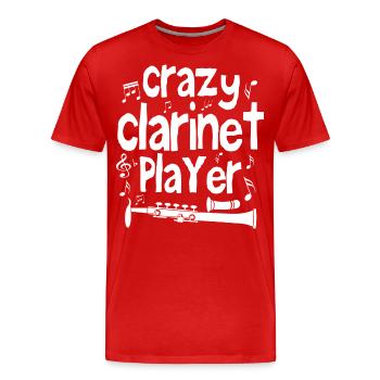 Crazy clarinet player - T-shirt bio Premium Homme - rouge - Devant - Damien (186cm)