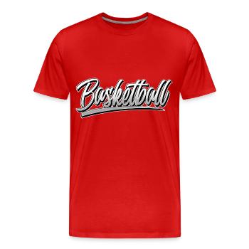 basket-ball - T-shirt bio Premium Homme - rouge - Devant - Damien (186cm)