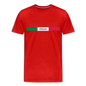 Italia Tranparent - Männer Premium Bio T-Shirt - Rot - Vorne - Damien (186cm)