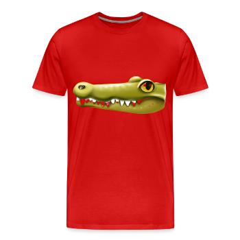Wunderschön gezeichneter Krokodilkopf - Männer Premium Bio T-Shirt - Rot - Vorne - Damien (186cm)