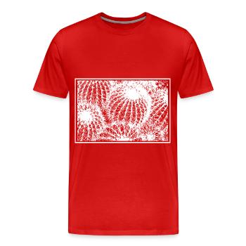 Lace Ferns Silhouette - Männer Premium Bio T-Shirt - Rot - Vorne - Damien (186cm)