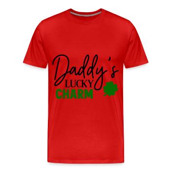 Daddy lucky charm - Men's Premium Organic T-Shirt - red - Front - Damien (186cm)