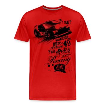 La lumière pure de course - T-shirt bio Premium Homme - rouge - Devant - Damien (186cm)