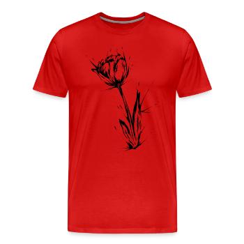 Tulpe Blume - Männer Premium Bio T-Shirt - Rot - Vorne - Damien (186cm)