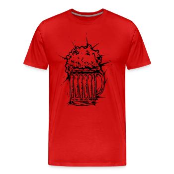 Beer - Men's Premium Organic T-Shirt - red - Front - Damien (186cm)