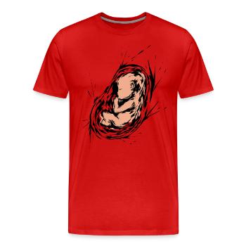 Pregnancy Baby Embryo - Men's Premium Organic T-Shirt - red - Front - Damien (186cm)